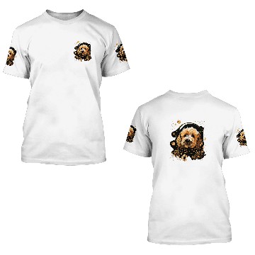 Discover Outer Space Goldendoodle on Galaxy Astronaut Golden Doodle 3D T Shirts