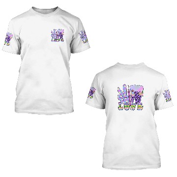Discover Peace Love Dental Purple nurses Cute Teeth 3D T Shirts