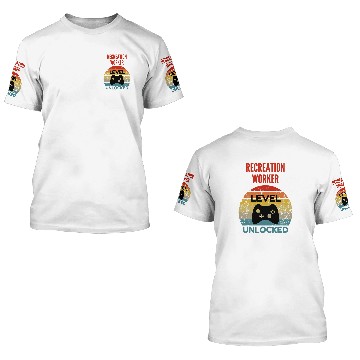 Discover Recreation Worker Level Unlocked Gamer Gift For Starting N Baseball Tees 3D T Shirts