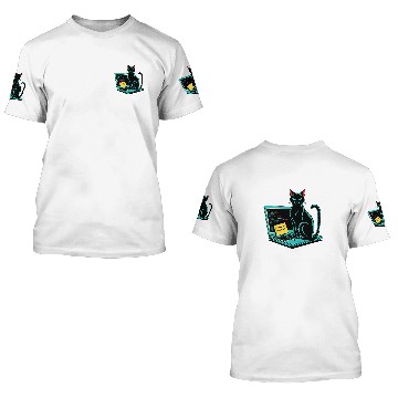Discover Cat I Work On Computers Coding Geek Design Baseball Tees 3D T Shirts