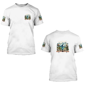 Discover Adventure Begins At Your Library Camping Nature Book Lover 3D T Shirts