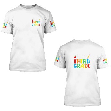 Discover Hello Third Grade apple pencil Cute 3rd Grade Back To School 3D T Shirts