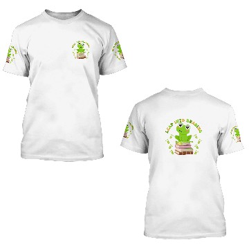 Discover Leap Into Reading Book Reading Frog Baseball Tees 3D T Shirts