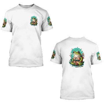 Discover cute cottagecore frog grumpy japanese frog karate sensei 3D T Shirts