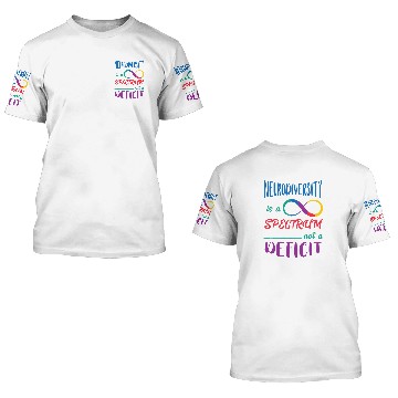 Discover Spectrum Not A Deficit Neurology Neuro nurses Neurodiversity Baseball Tees 3D T Shirts