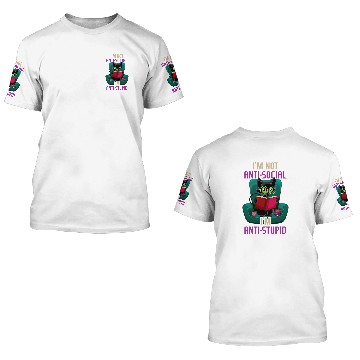 Discover antis Stupid Cat Books Bookworm Book Reading Baseball Tees 3D T Shirts