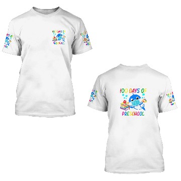 Discover I Survived 100 Days Of Preschool Teacher Student 3D T Shirts