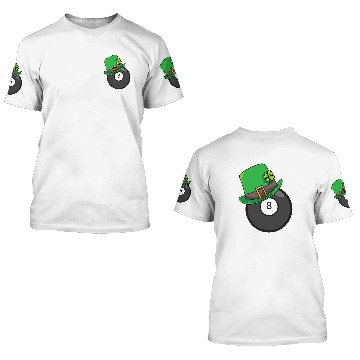 Discover Fun St Patricks Day Billiard Lucky Pool Player 8 Ball Zip 3D T Shirts