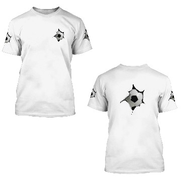 Discover Soccer Lovers Ripped Fabric Creative Design Awesome 3D T Shirts