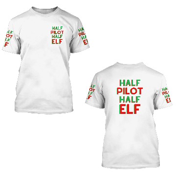 Discover Half Pilot Half Elf Funny Christmas Pilo Baseball Tees 3D T Shirts