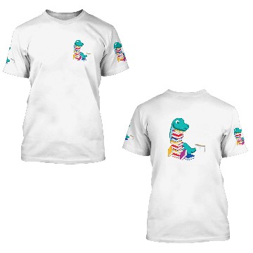 Discover Dinosaur Reading Book Person or Bookish 3D T Shirts
