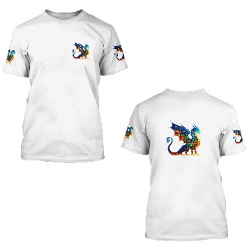 Discover Book Dragon Reading Book lover Baseball Tees 3D T Shirts