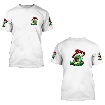 Discover Cottagecore Aesthetic Kawaii Frog Reading A Book Mushroom Baseball Tees 3D T Shirts
