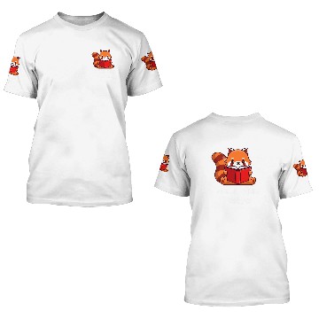 Discover Funny Reading Red Panda Book Lover Nerd Gift 3D T Shirts
