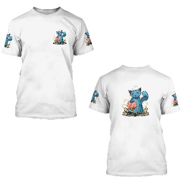 Discover Funny magic cat with magic book and magic ball 3D T Shirts