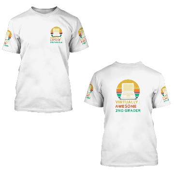 Discover Zooming Awesome Virtual ELEarning 2nd Grade Back to School Baseball Tees 3D T Shirts