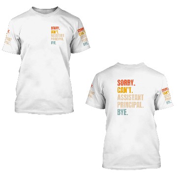 Discover Sorry Cant Assistant Principal Bye Retro School Worker 3D T Shirts