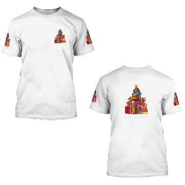 Discover Merry Christmas Tree Love Reading Books Librarian xmass Tree Baseball Tees 3D T Shirts