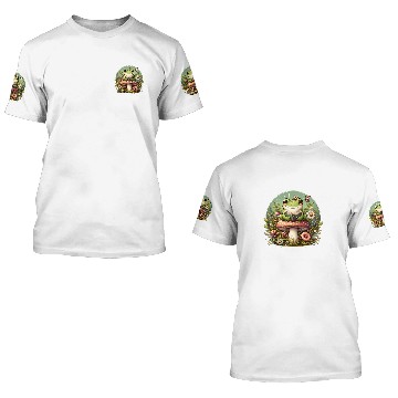 Discover Cute Cottagecore Aesthetic Frog Mushroom Reading Book Baseball Tees 3D T Shirts
