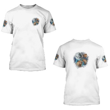 Discover 3 capybarass Howling At Moon Funny Weird Cursed Meme Zip 3D T Shirts