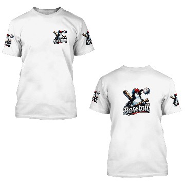 Discover Funny Lets Go Penguin Playing Baseball 2 3D T Shirts