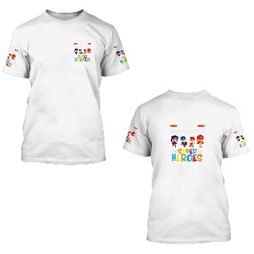 Discover I Train Kindergarten Super Heroes Teacher Team Gift Zip 3D T Shirts