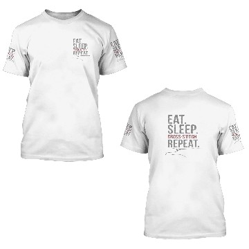 Discover Eat Sleep Cross Stitch Repeat Funny CrossStitch Needlework 3D T Shirts
