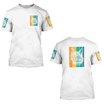 Discover Cat face drawing retro Baseball Tees 3D T Shirts