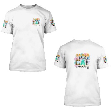 Discover Funny Danger black cats Crossing Graphic Patchwork 1 3D T Shirts