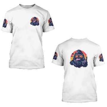 Discover Gorilla on Vacation with a Sunset Peace Sign 3D T Shirts