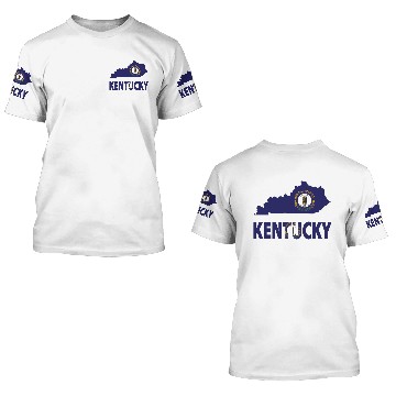 Discover Kentucky Flag Map 3D T Shirts