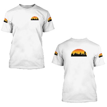 Discover Sunset Skyline Silhouette of Buffalo NY 3D T Shirts