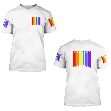 Discover Boston Massachusetts Rainbow LGBT Gay Pride 3D T Shirts