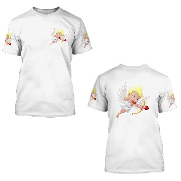 Discover cupid-wings-heart-bow-smile 3D T Shirts