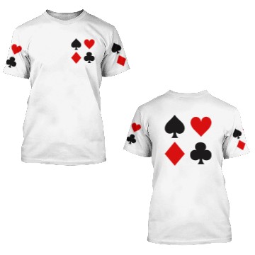 Discover Playing Card Suits 3D T Shirts
