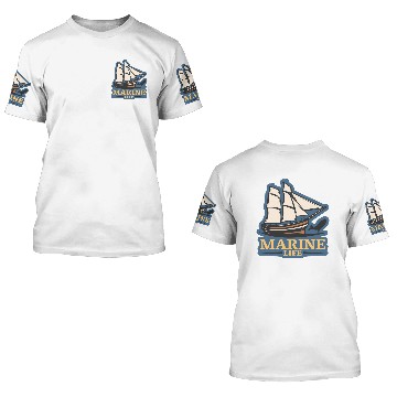 Discover marine life logo 3D T Shirts