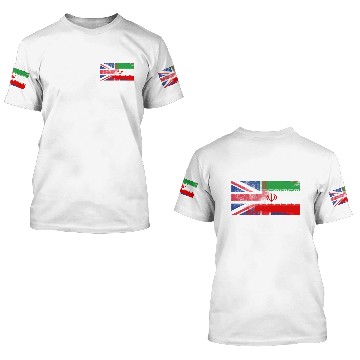 Discover British Iranian Half Iran Half UK Flag 3D T Shirts