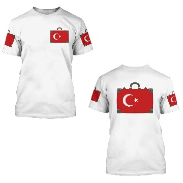 Discover Flag Turkey Suitcase 3D T Shirts