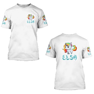 Discover Elsa Unicorn 3D T Shirts