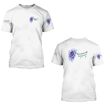 Discover Blue peony flower with text 3D T Shirts