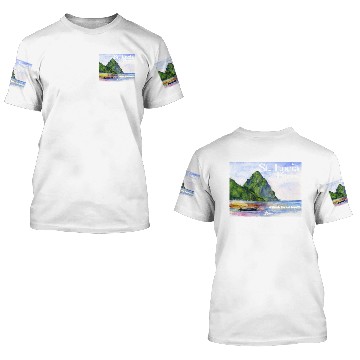Discover St Lucia Pitons 3D T Shirts