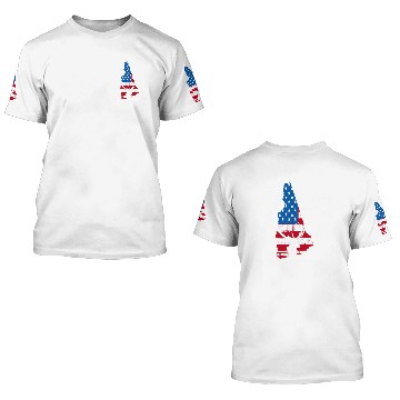 Discover American Flag New Hampshire Deer Hunting 3D T Shirts