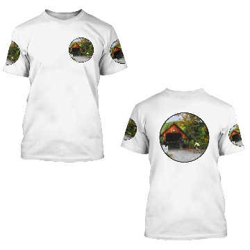 Discover Bicyclist racing toward Middle Bridge in Woodstock 3D T Shirts