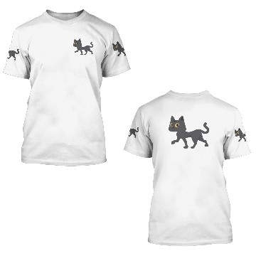 Discover Smiling Grey Cat Walking 3D T Shirts
