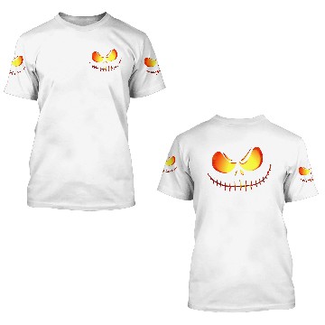 Discover Scary Evil Pumpkin Face Halloween Jack-O-Lantern 3D T Shirts