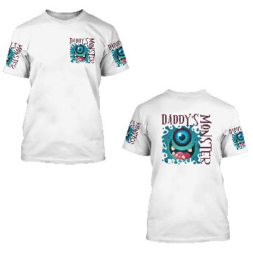 Discover Daddy's Monster - Blue 3D T Shirts