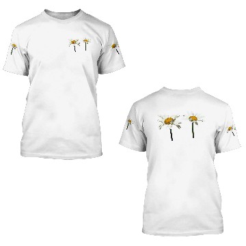 Discover Two White Daisies Waving 3D T Shirts