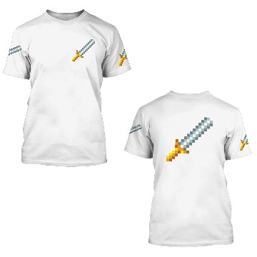 Discover Retro 8-bit Pixel Sword 3D T Shirts