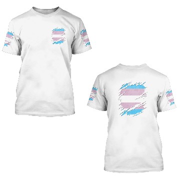 Discover Transgender Pride Flag Ripped Reveal 3D T Shirts