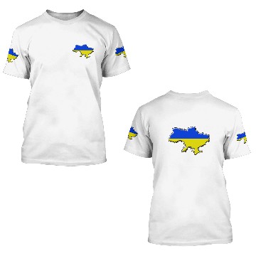 Discover Ukraine Flag Map 3D T Shirts